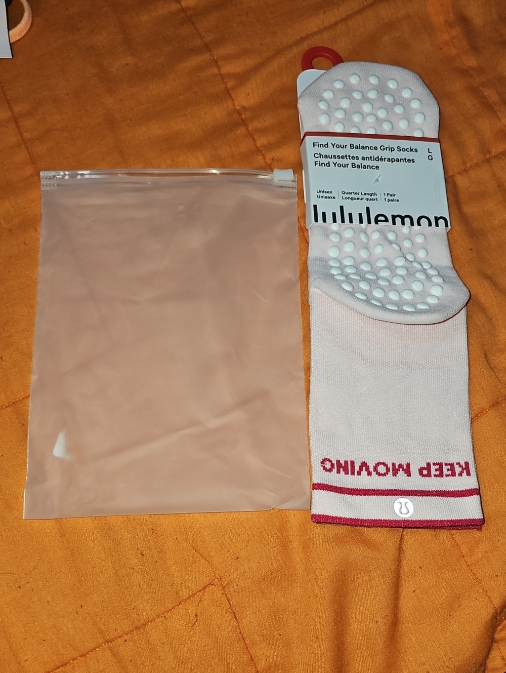 Lululemon Find Your Balance Grip Socks, Sz Large! Quarter Length!!